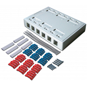 Wall mounting box for 12 Keystones, white
